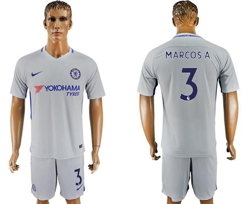 Chelsea #3 Marcos A. Sec Away Soccer Club Jersey